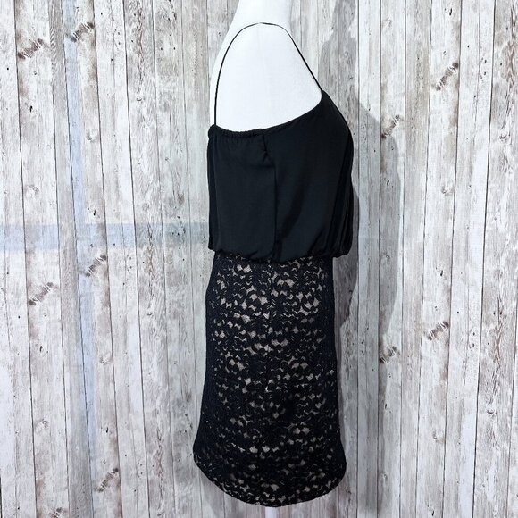 Women's Sweet Storm Dress | Spaghetti Strap | Large | Knee Length | Black | Lace - Picture 3 of 14